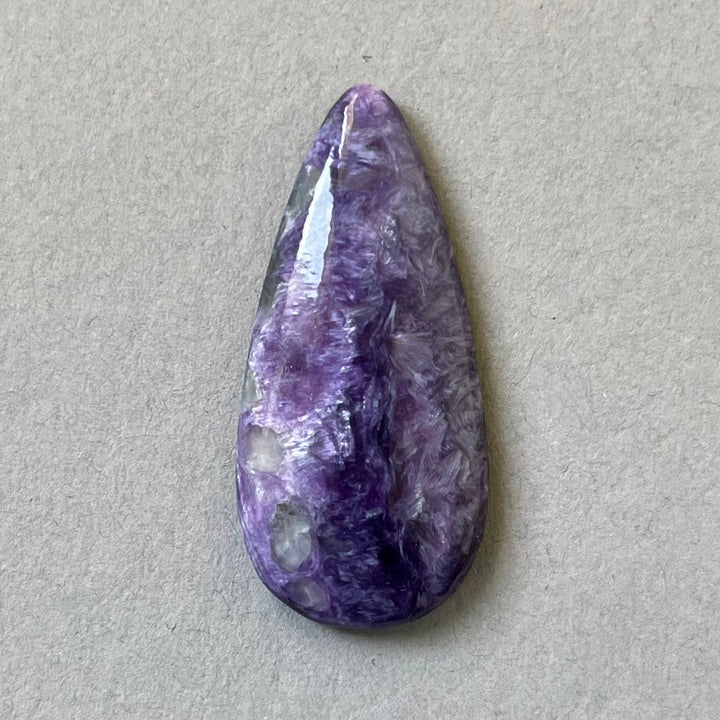 Charoite, CHR088, cabochon cut, 36x20x6 mm