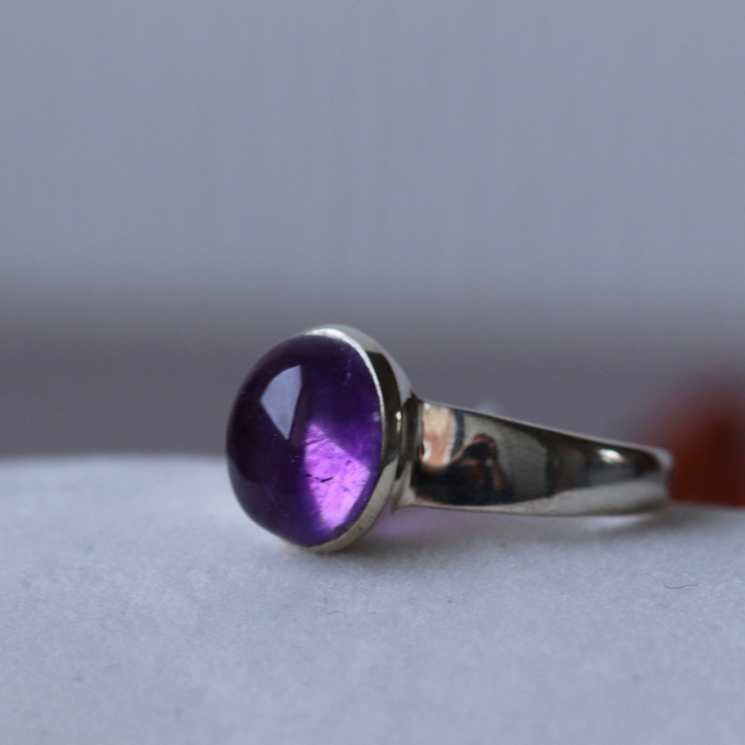 Silberner Amethystring – Größe 60 – BS067