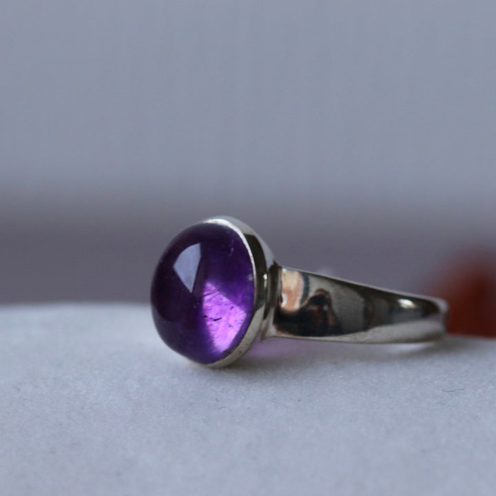 Silberner Amethystring – Größe 60 – BS067