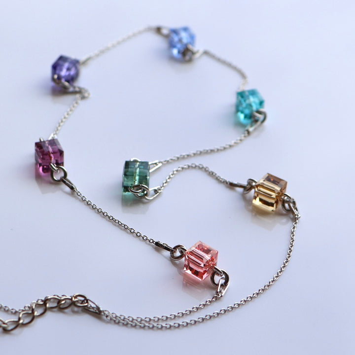 Collier avec cristaux Swarovski, argent rhodié, cristal, CANDICE
