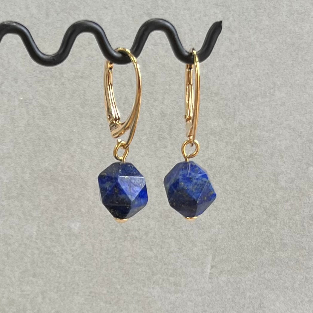 Earrings with lapis lazuli, in silver