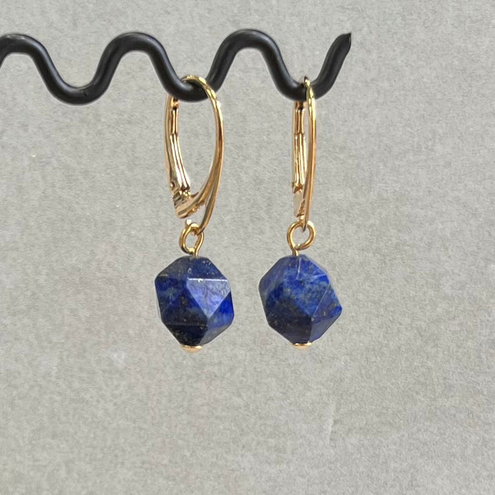 Earrings with lapis lazuli, in silver