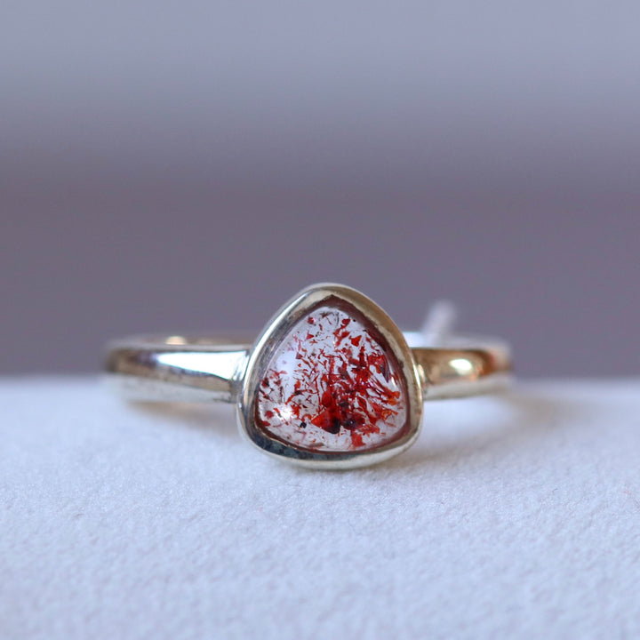 Silver ring with strawberry quartz - size 52 - BS113