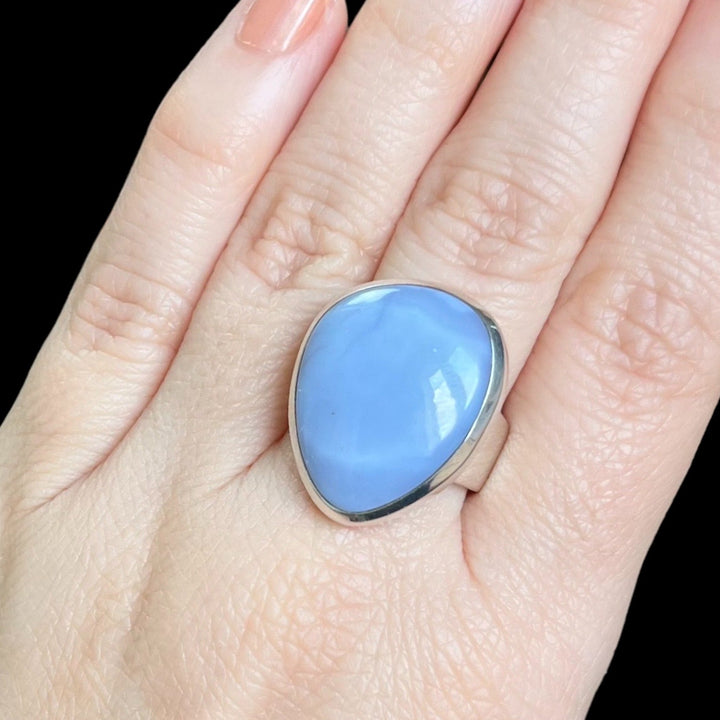 Silberner Chalcedonring – Größe 60 – BS063