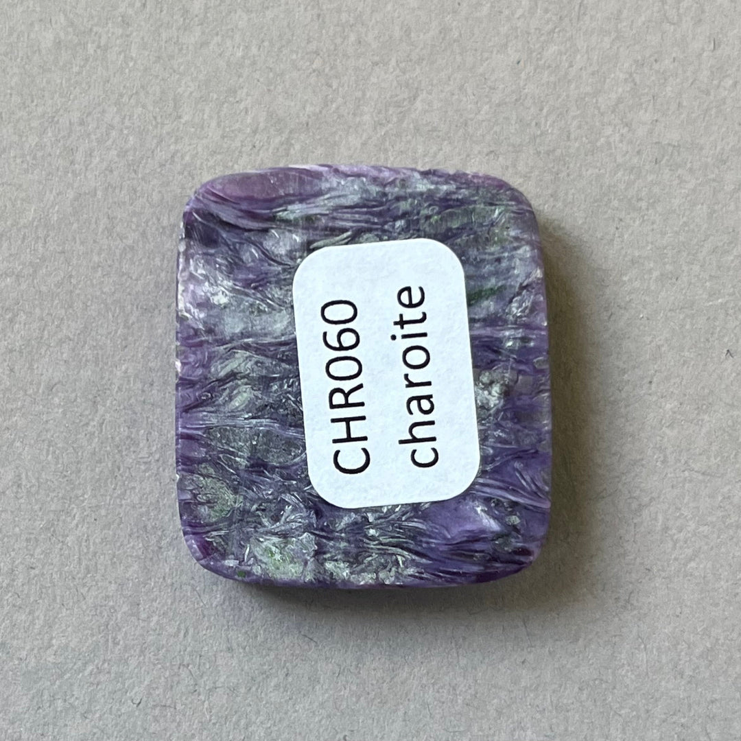 Charoite, CHR060, cabochon cut, 30x26x6 mm