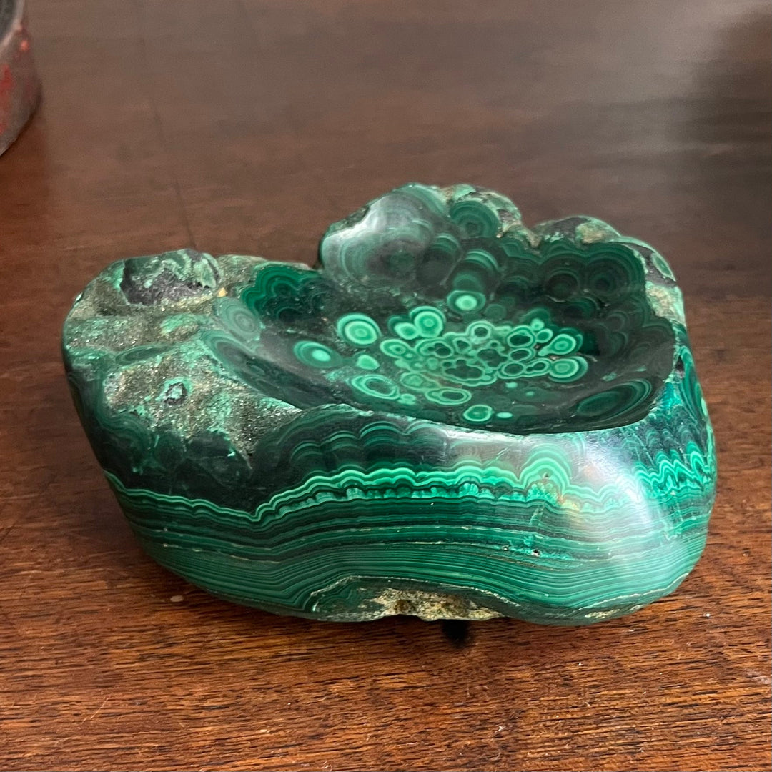 Vintage malachite ashtray – 1980s