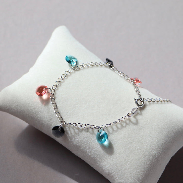 Bracelet avec cristaux Swarovski, argent rhodié, CONFETTIS