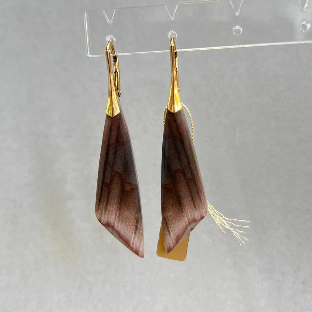 Earrings with jasper, in silver