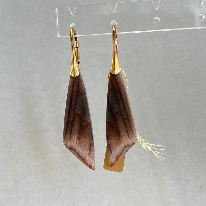 Earrings with jasper, in silver