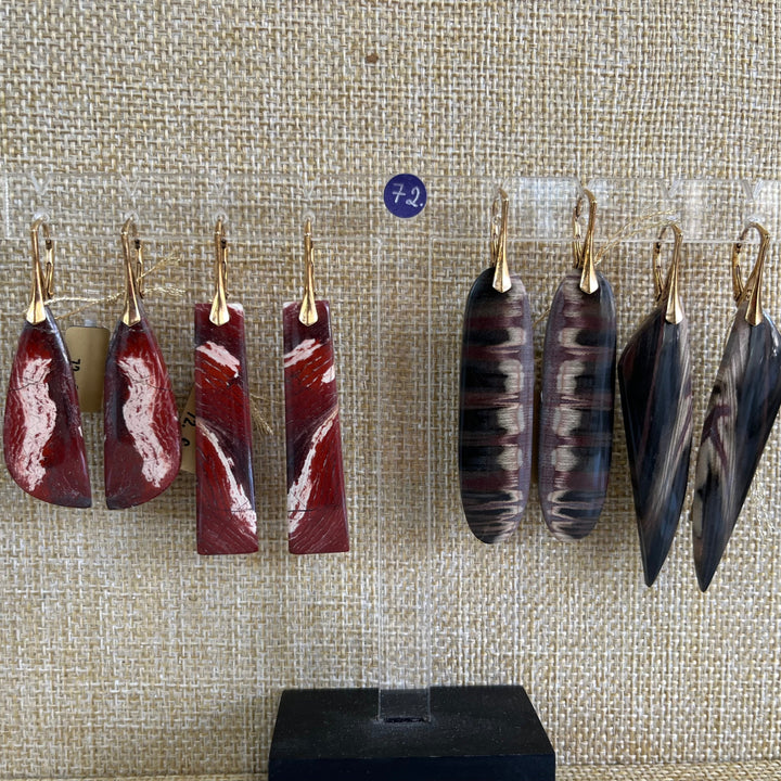 Ohrringe mit Natursteinen (Jaspis) aus Silber