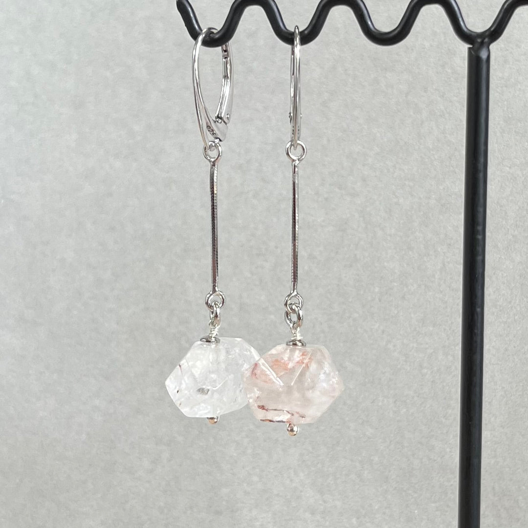 Earrings with rock crystal, in silver