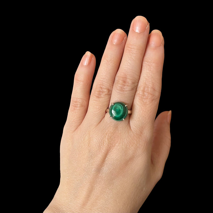 Silberring mit Malachit - Größe 59 - BS114