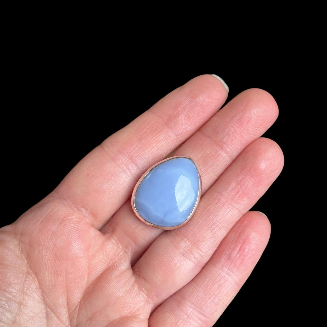 Silberner Chalcedonring – Größe 60 – BS063