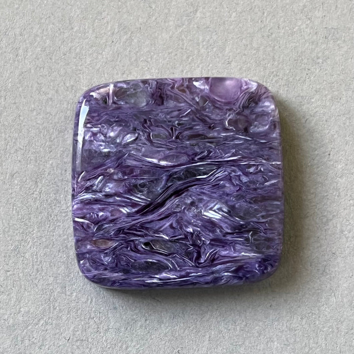 Charoite, CHR061, cabochon cut, 28x28x6 mm