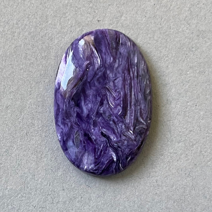 Charoite, CHR088, cabochon cut, 36x20x6 mm