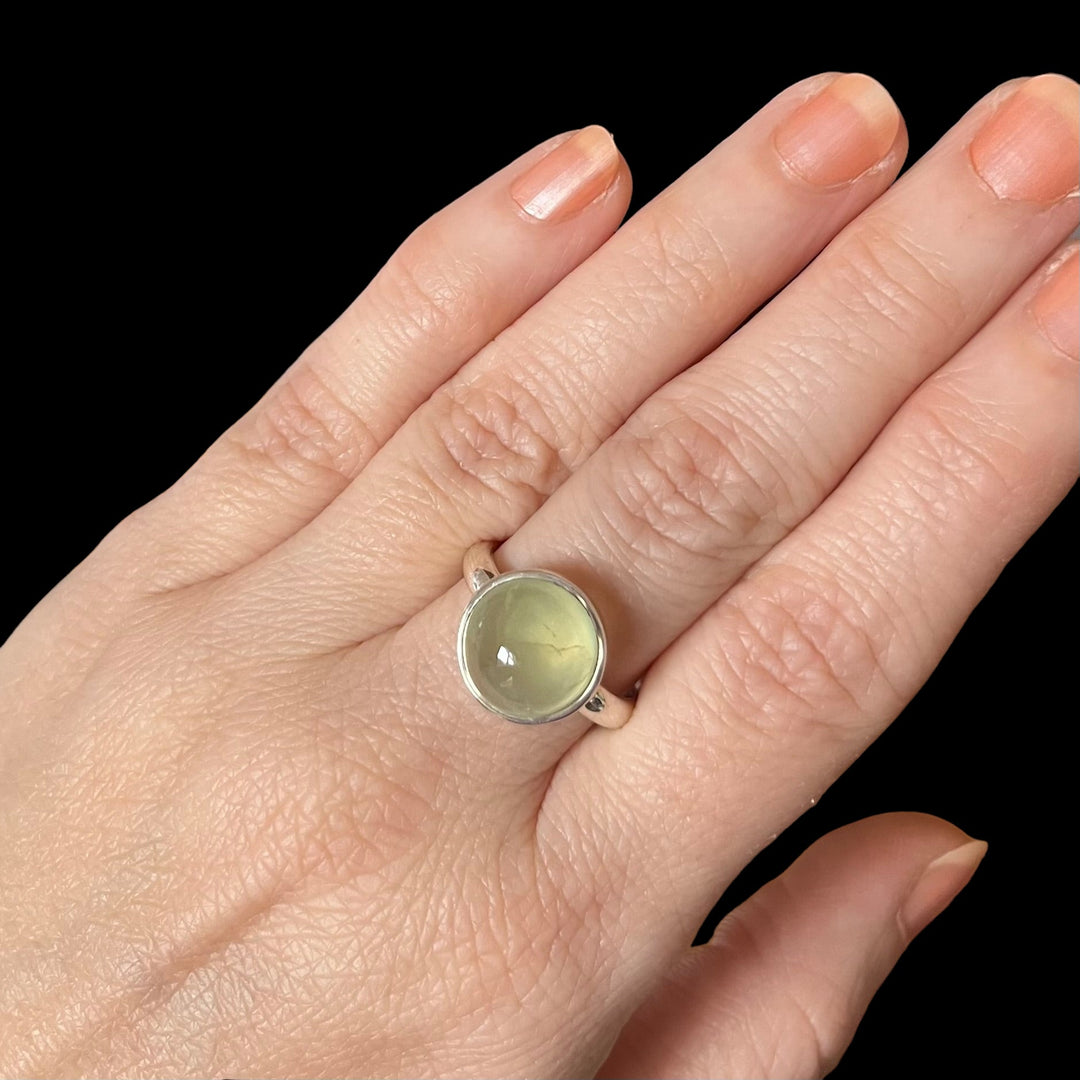 Silberring mit Prehnit - Größe 57 - BS104