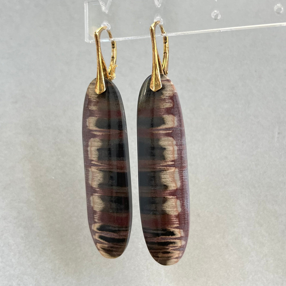 Earrings with jasper, in silver