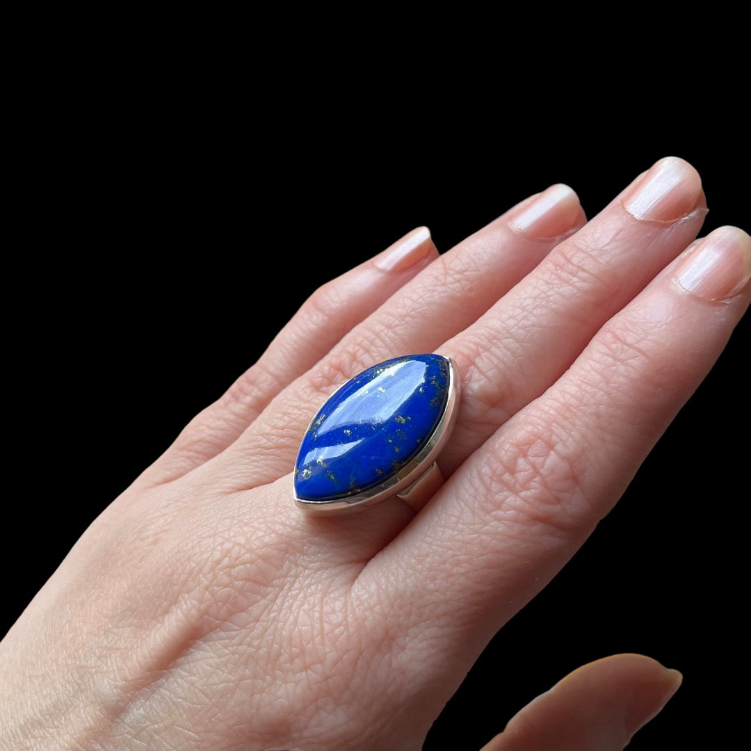 Silberring mit Lapislazuli - Größe 54 - BS020