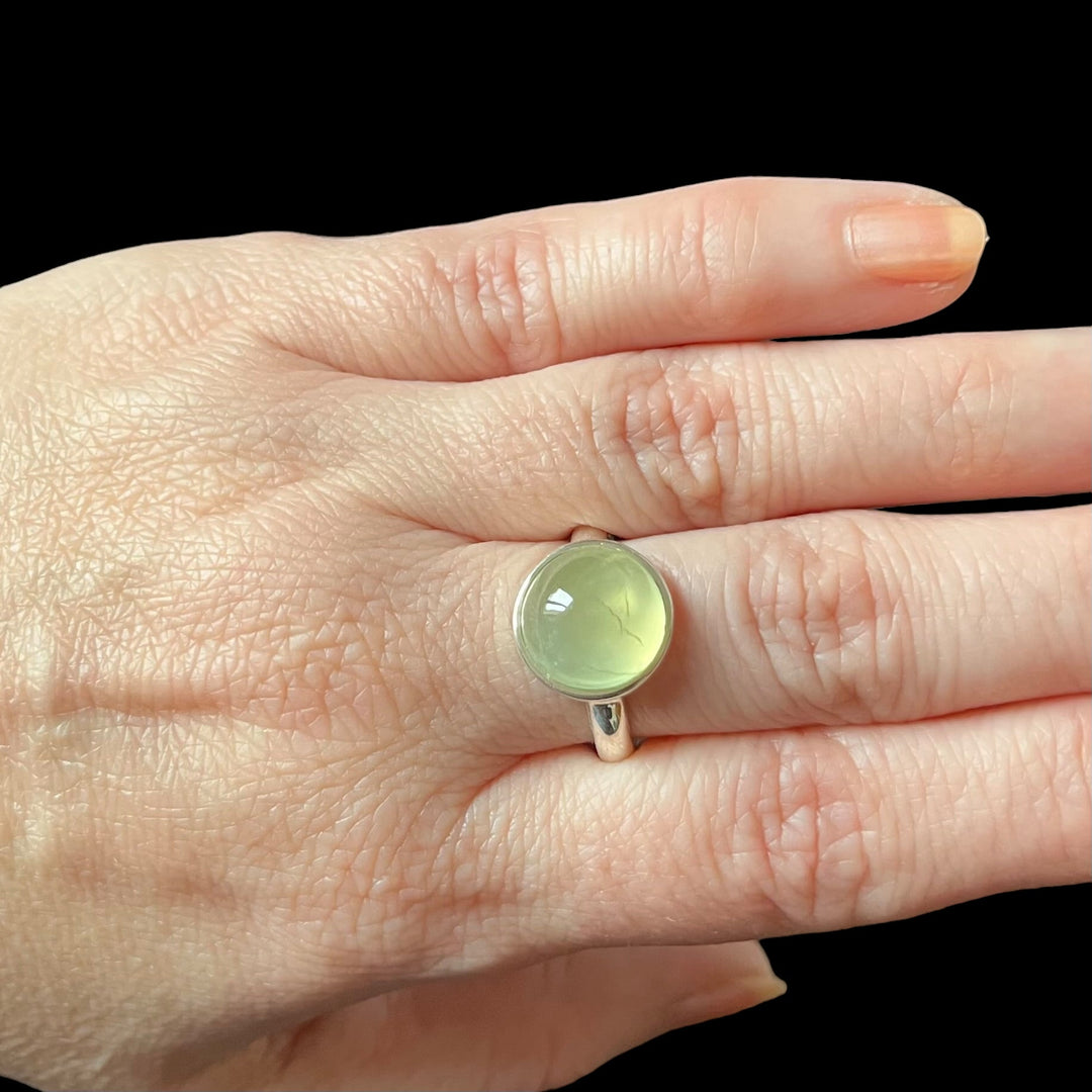 Silberring mit Prehnit - Größe 57 - BS104