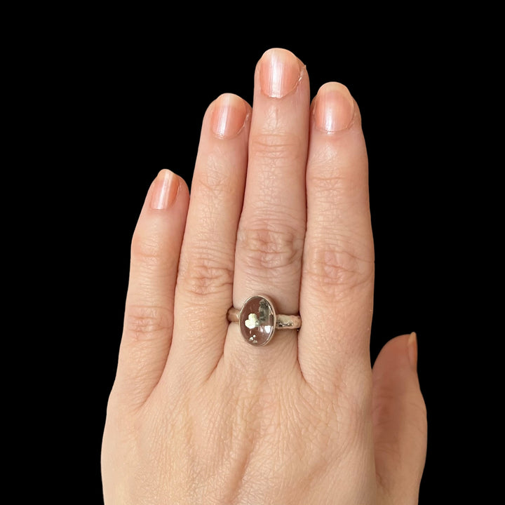 Silberring mit Pyritquarz - Größe 52 - BS002