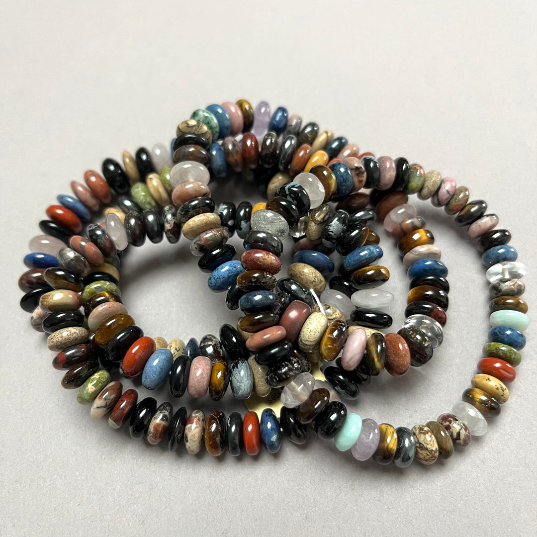 Mehrsteinarmband mit 8x3 mm runden Steinen