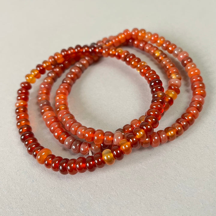 Carnelian bracelet with 6x4 mm round stones