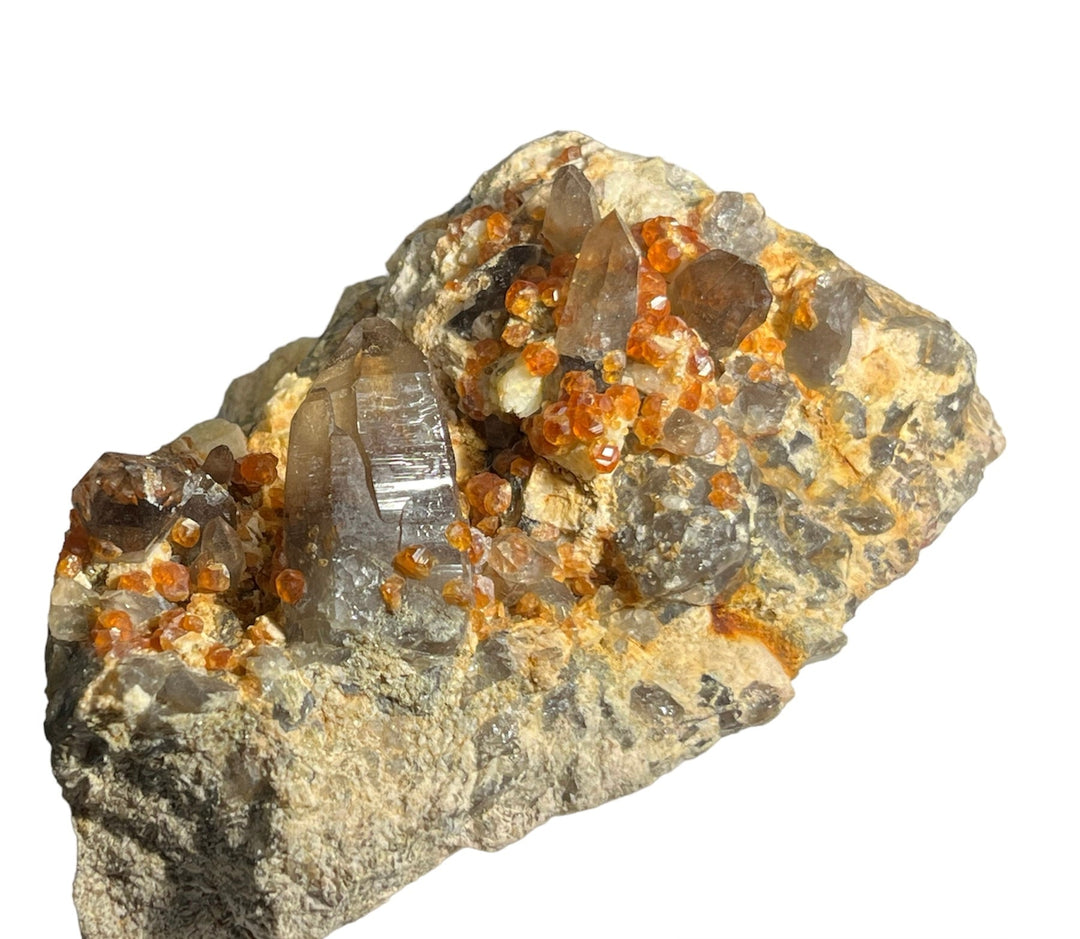 Spessartine smoky quartz, feldspar China DA191