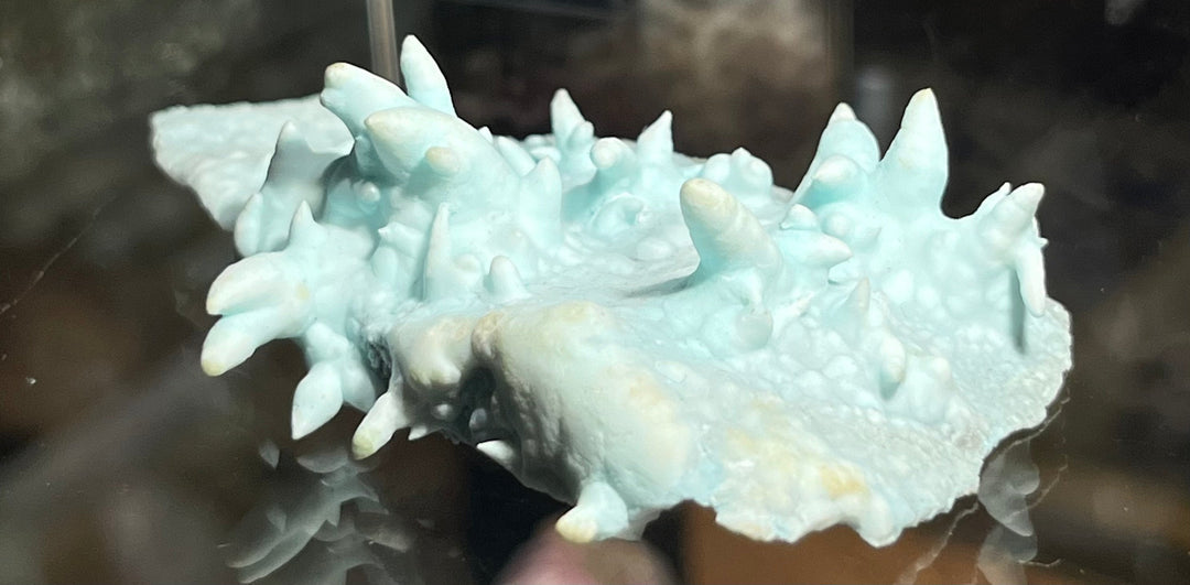 Blue aragonite, Zeiringite variety, Slovakia M18E248