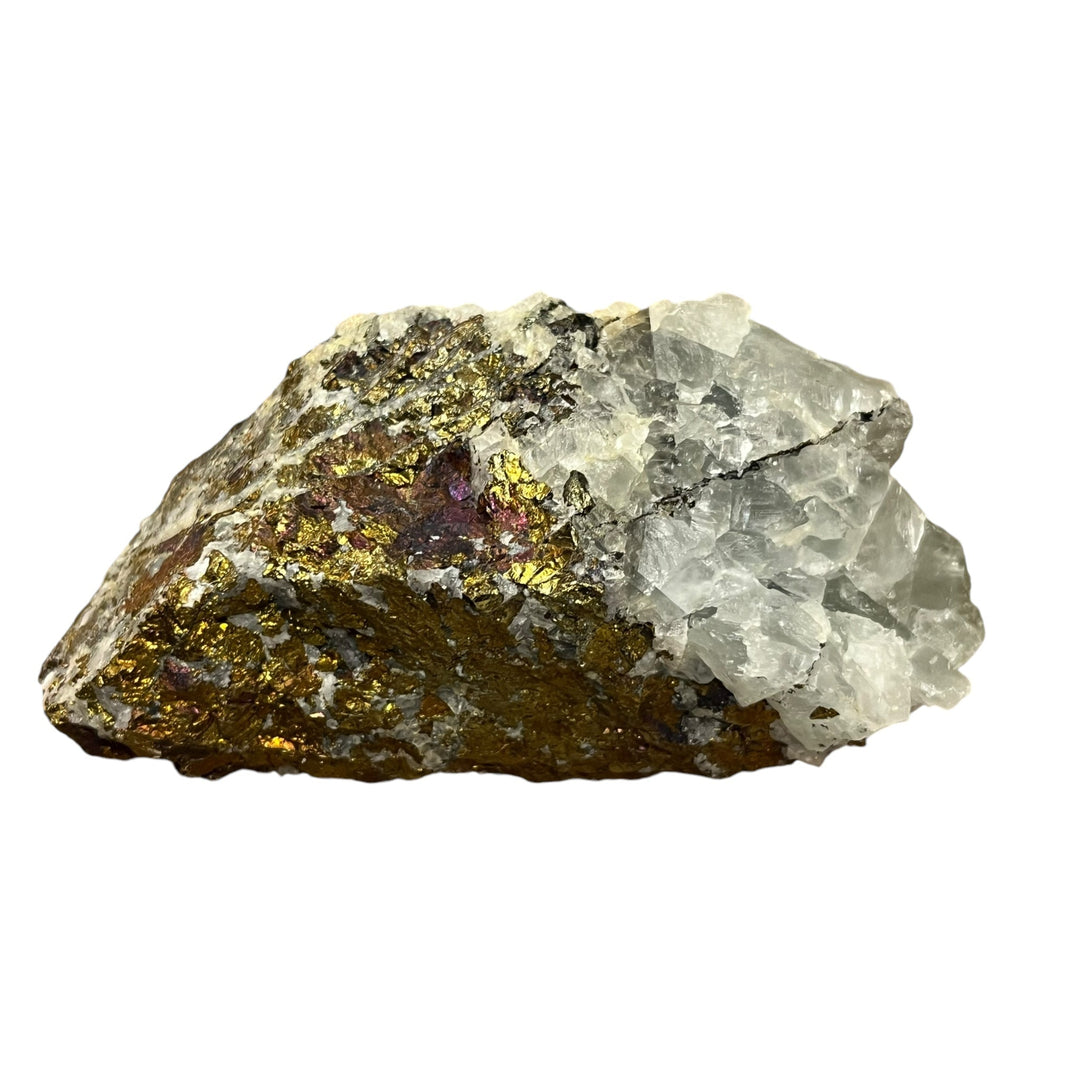 Chalcopyrite on fluorite, Burc Mine, Tarn, France, C98
