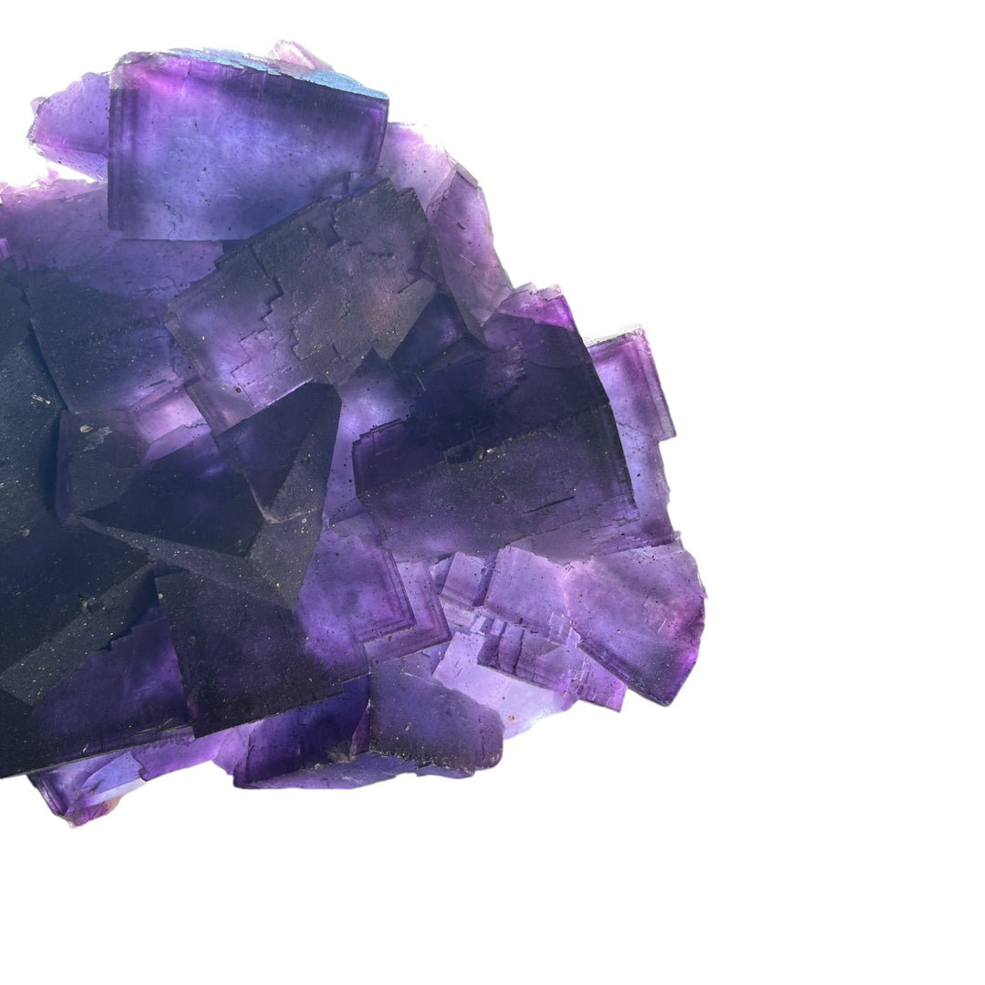 Zoned purple fluorite with calcite, Denton Mine, Illinois, USA, DB13
