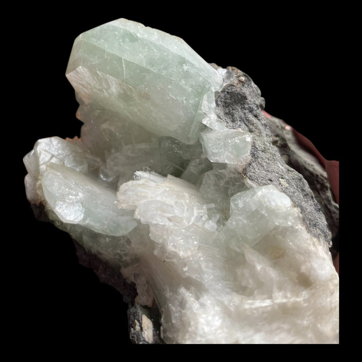 Grüner Fluorapophyllit und Scolecit Maharashtra Indien DA179