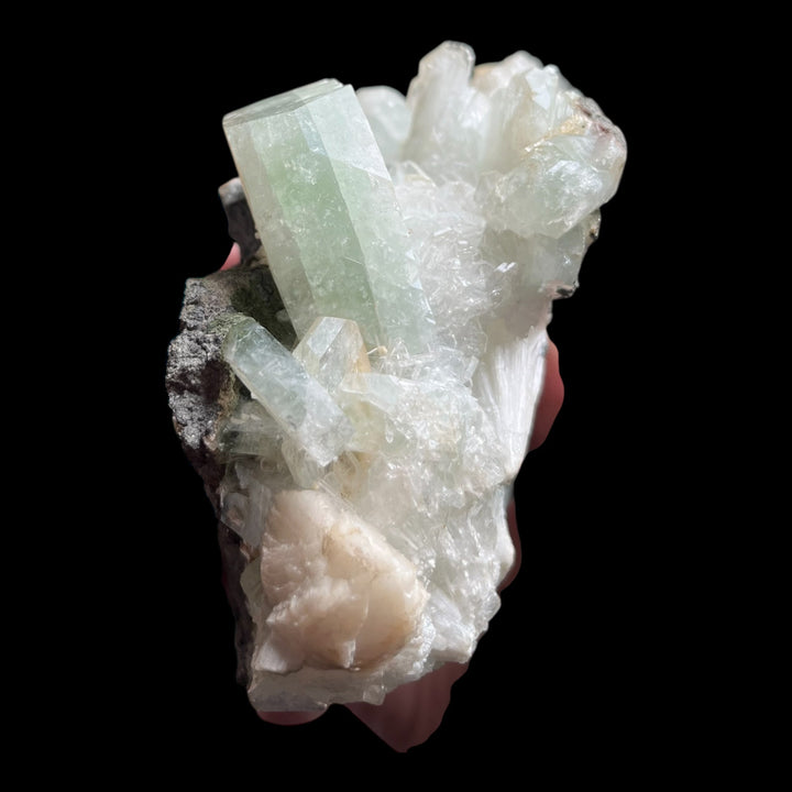 Grüner Fluorapophyllit und Scolecit Maharashtra Indien DA179