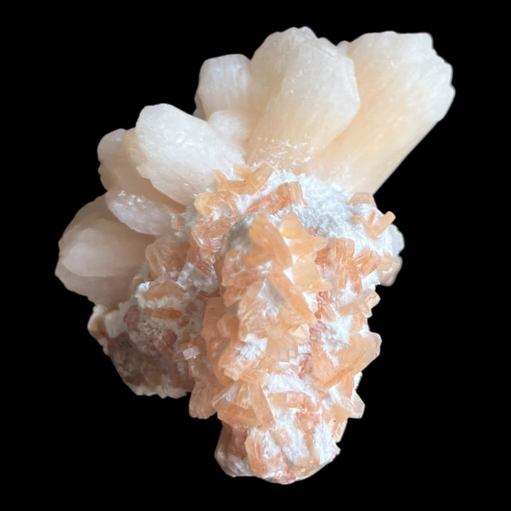 Stellerit, Heulandit auf Mordenit Indien M18W15