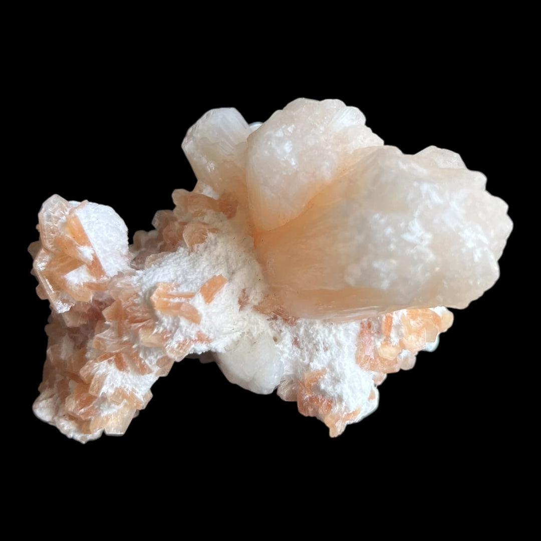 Stellerit, Heulandit auf Mordenit Indien M18W15