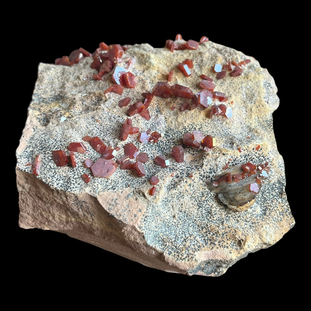 Vanadinite and barite Mibladen Morocco M18W137