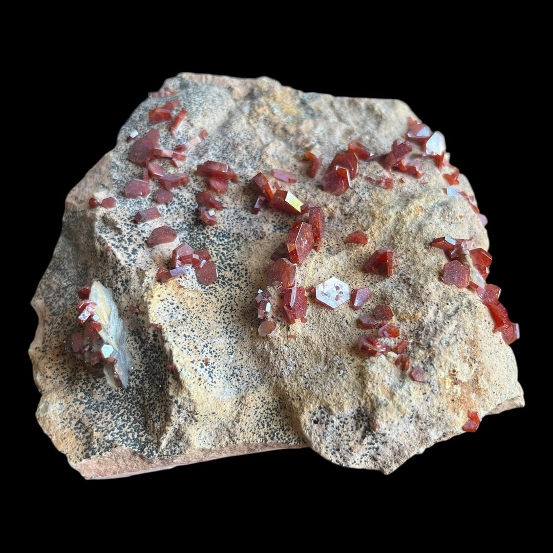 Vanadinite and barite Mibladen Morocco M18W137