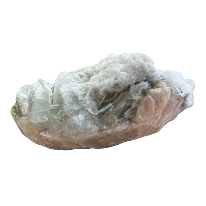 SCOLECITE and apophylite on stilbite Maharashtra India M18W88