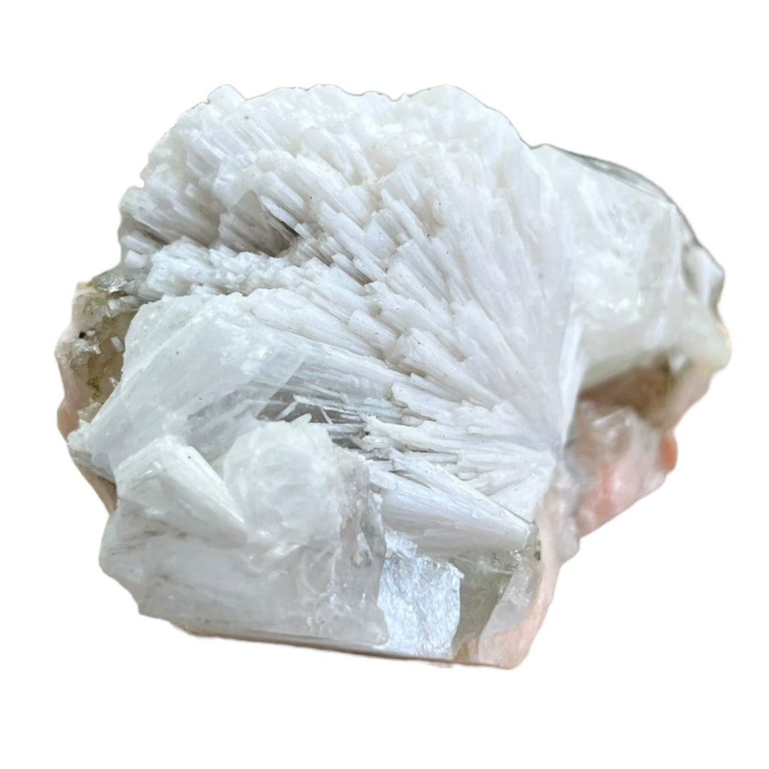SCOLECITE and apophylite on stilbite Maharashtra India M18W88