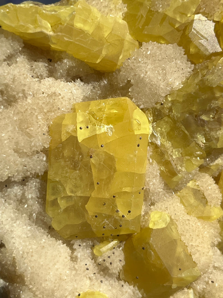 Soufre natif sur Aragonite Sicile