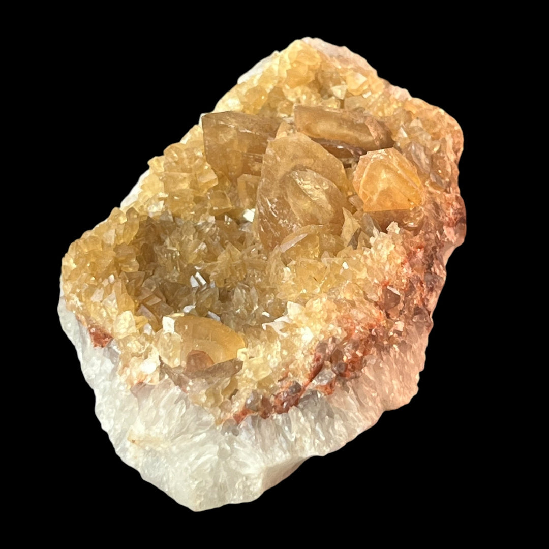 Calcit auf Quarz, Idar-Obenstein, Deutschland, DW84