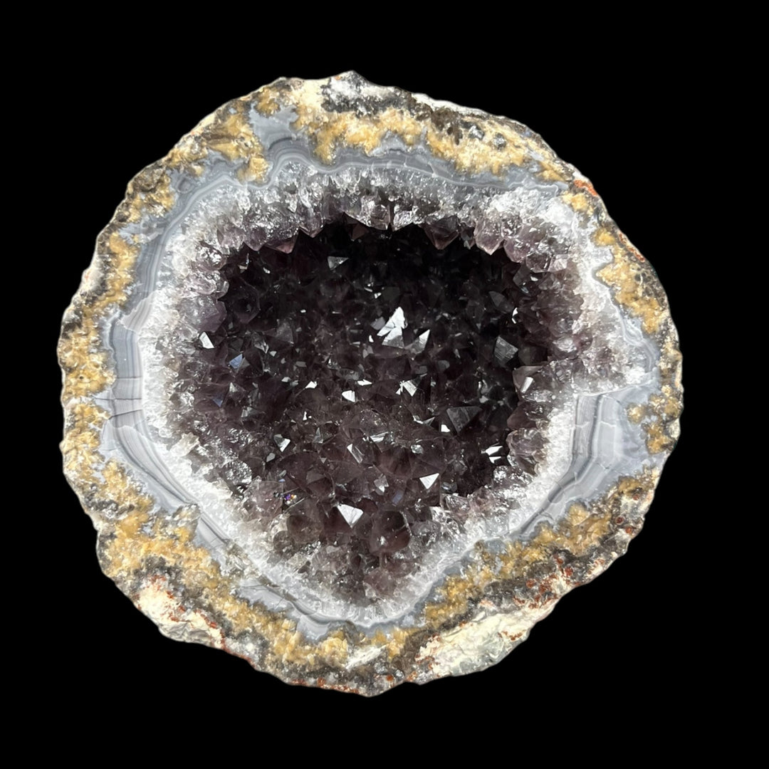 Coconut geode, smoky quartz and calcite, Choyas, Mexico DB169