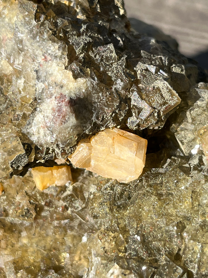 Fluorite jaune calcite, marcassite Moscona Espagne 5 kg