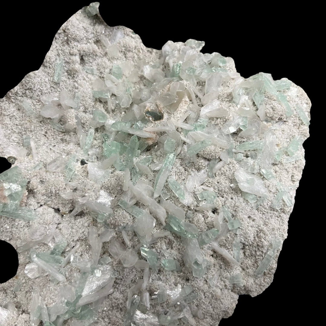 Green fluorapophyllite stilbite and calcite India 20 cm DR129