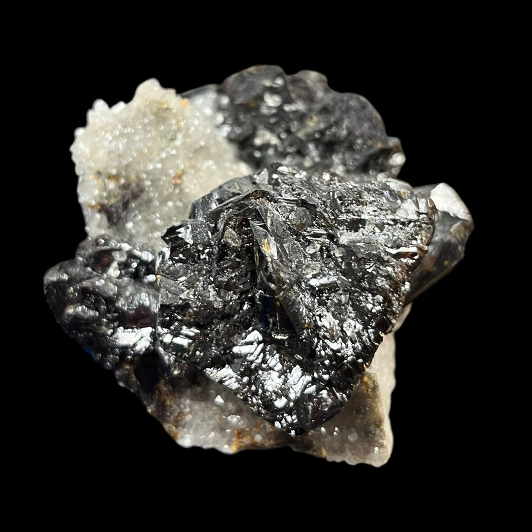 Sphalerit auf Quarz, Elmwood-Mine, Tennessee, USA, DR289