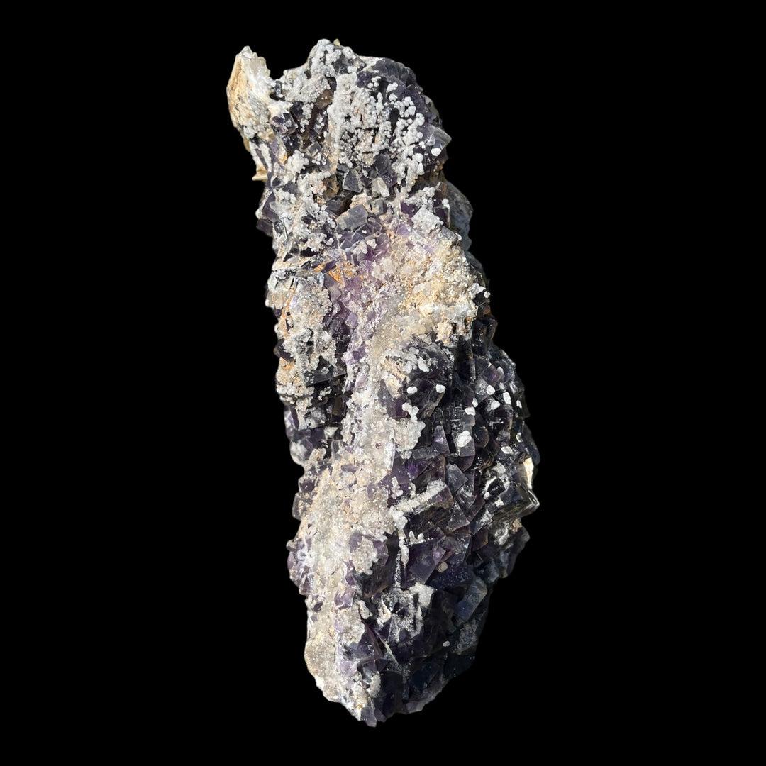 Fluorite violette baryte, quartz herkimer pseudo La Cabana berbes Espagne 21x18 cm