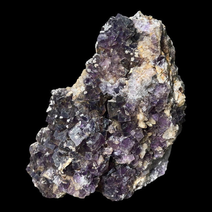 Fluorite violette baryte, quartz herkimer pseudo La Cabana berbes Espagne 21x18 cm