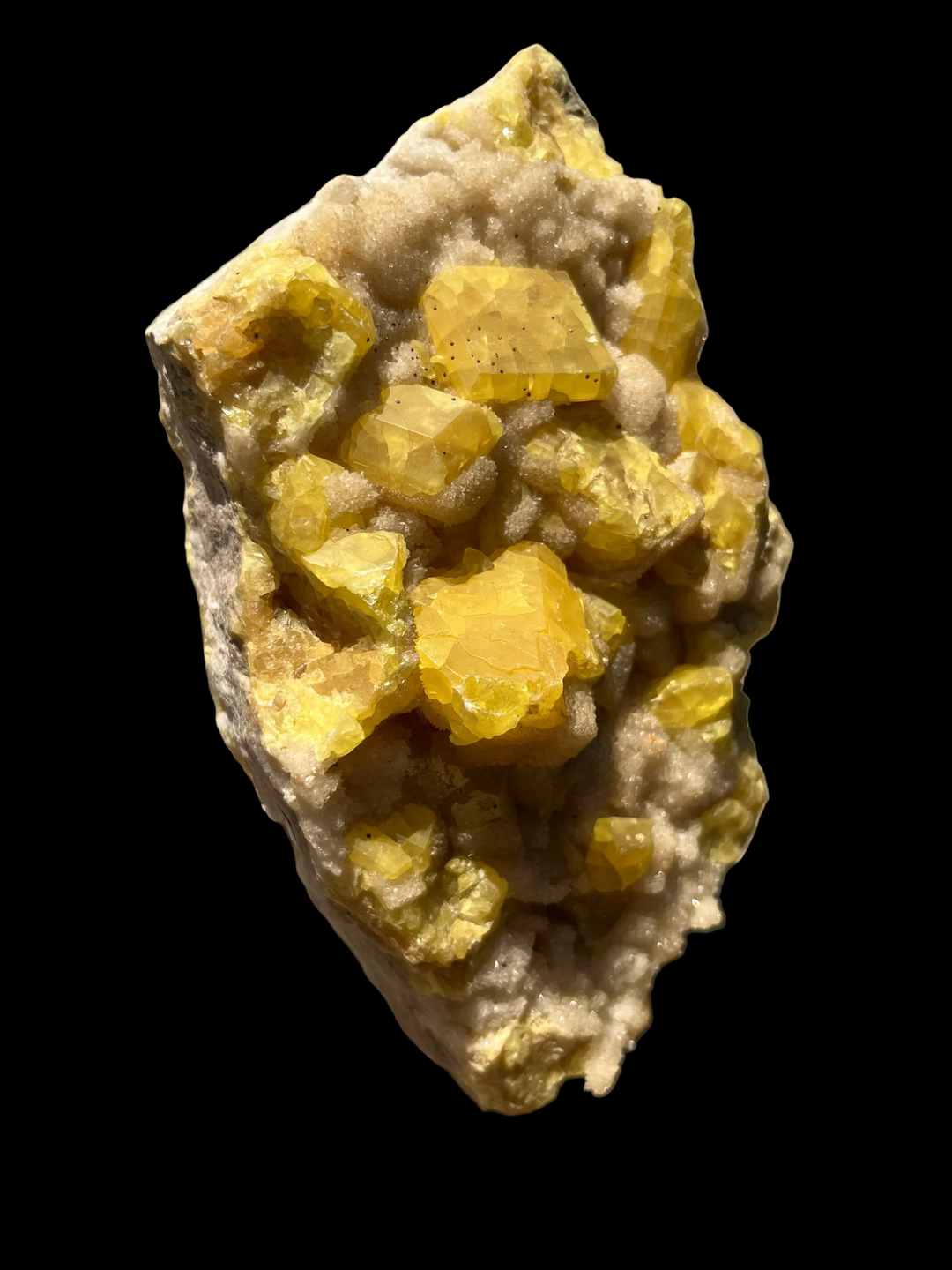 Soufre natif sur Aragonite Sicile