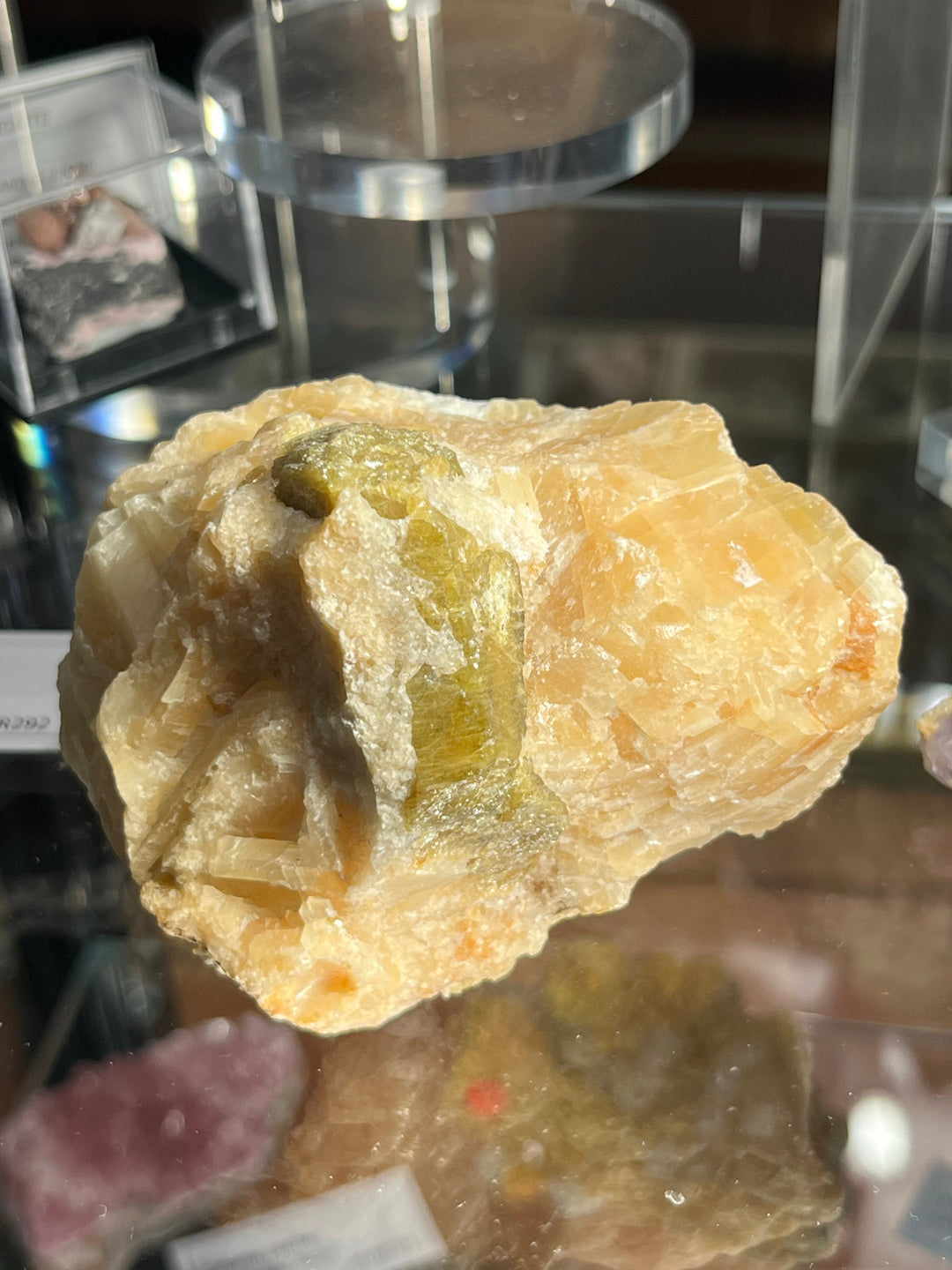 APATITE on calcite Madagascar M18W91