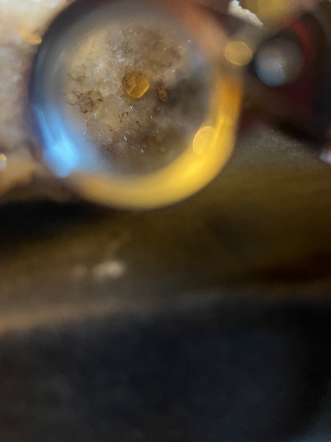 Quartz + honey yellow fluorite DR34