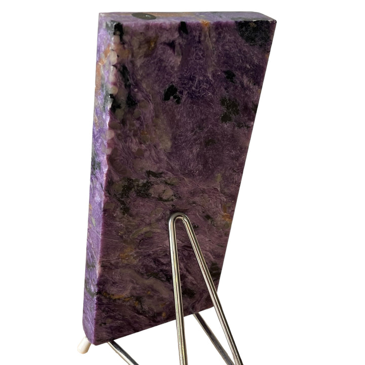 Polished charoite slab from Siberia, 1.178 kg